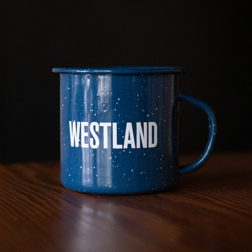 Deep Blue Enamel Cup